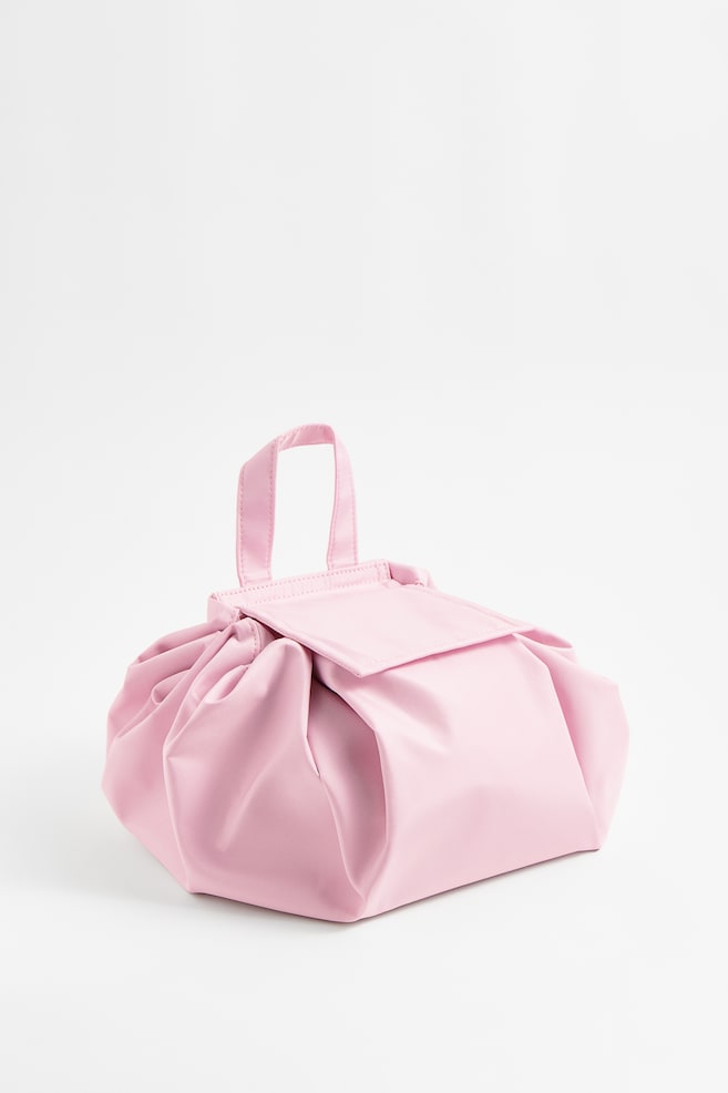 Lay flat drawstring make-up bag - Baby pink - 1