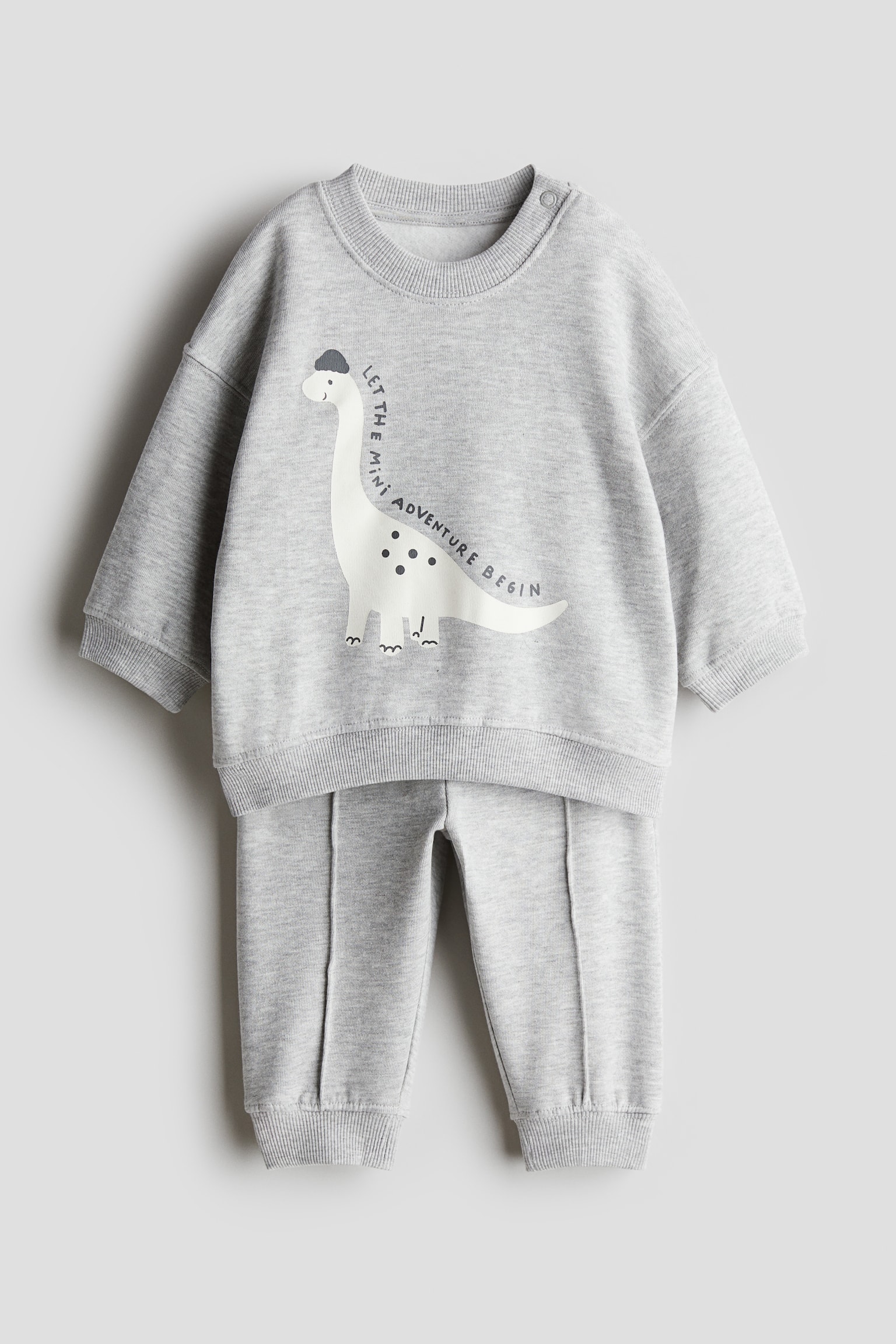 2-piece sweatshirt set - Light grey/Dinosaur/Light turquoise/Winter/Beige/Trees/Navy blue/Patterned - 1