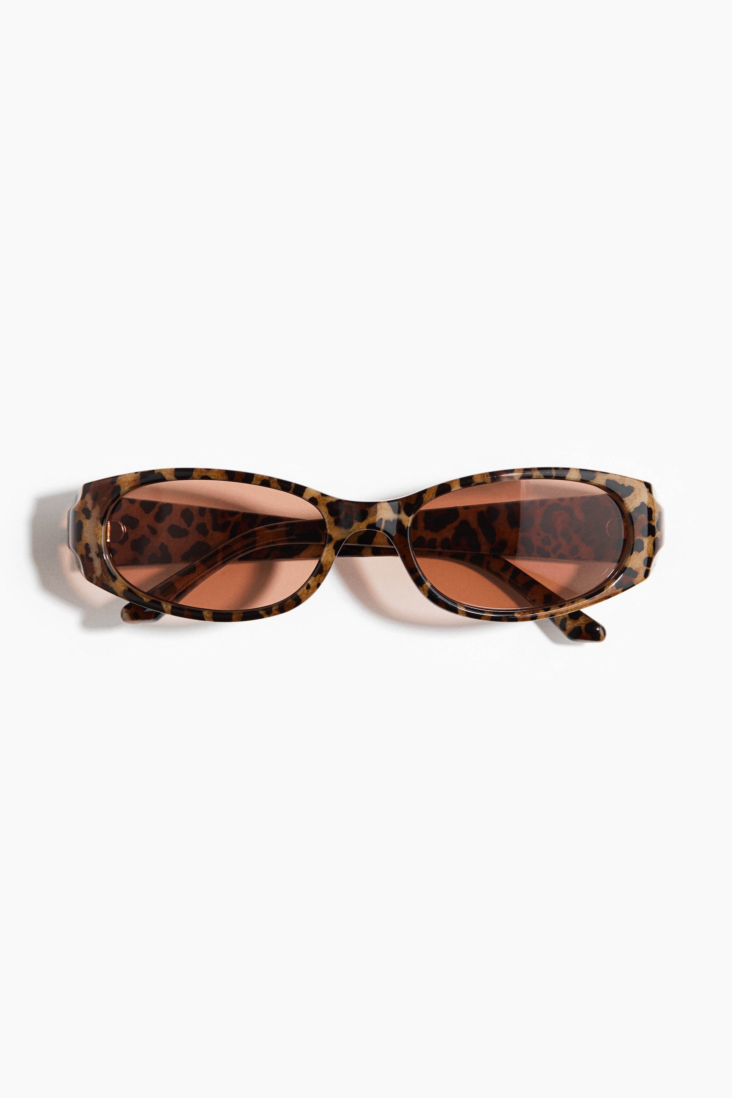 Rektangulära solglasögon - Beige/Leopardmönstrad