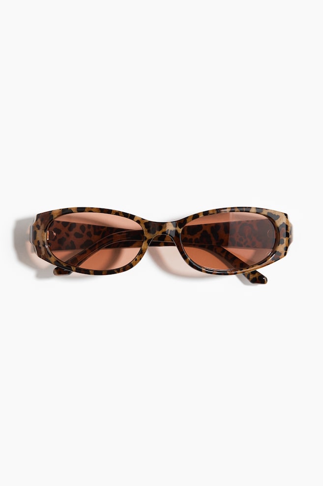 Rectangular sunglasses - Beige/Leopard print - 1