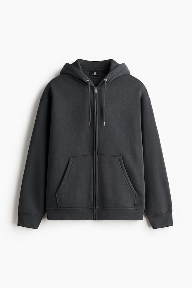 Hoodiejacke in Loose Fit - Dunkelgrau/Cremefarben/Schwarz/Dunkelblau/Graumeliert/Beige/Pflaumenlila/Braun - 1