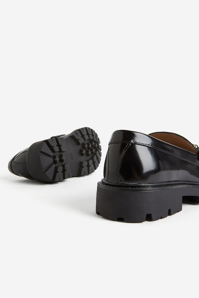 Chunky loafers i läder - Svart - 2