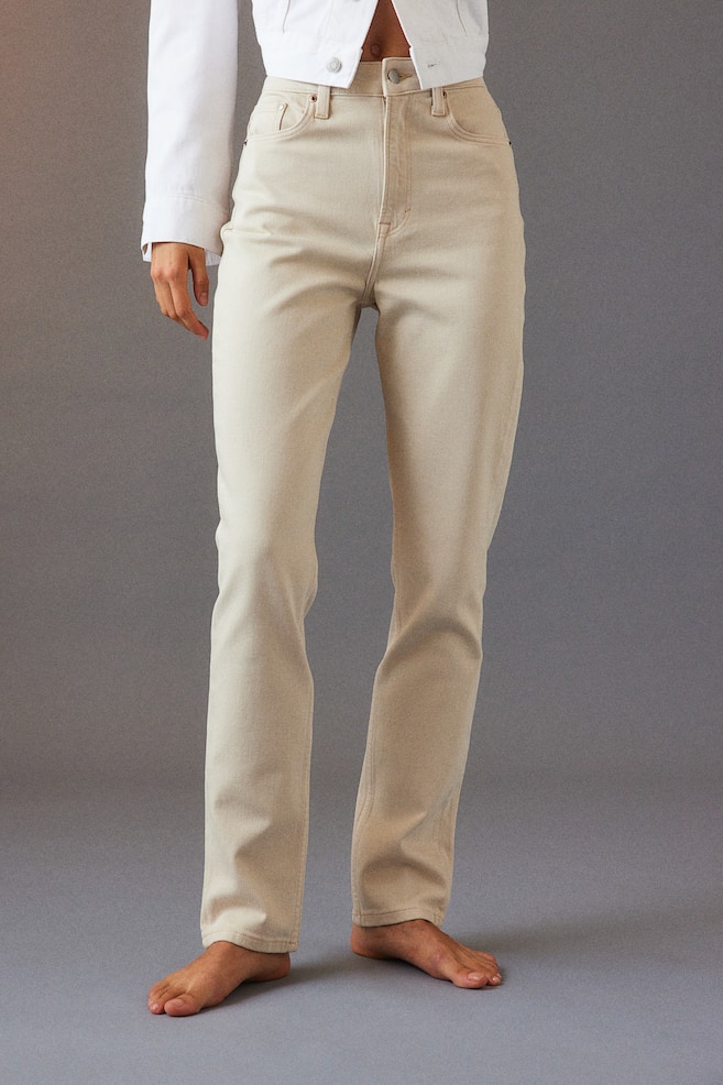 Slim Straight Ultra High Jeans - Beige chiaro/Blu denim chiaro/Blu denim - 4