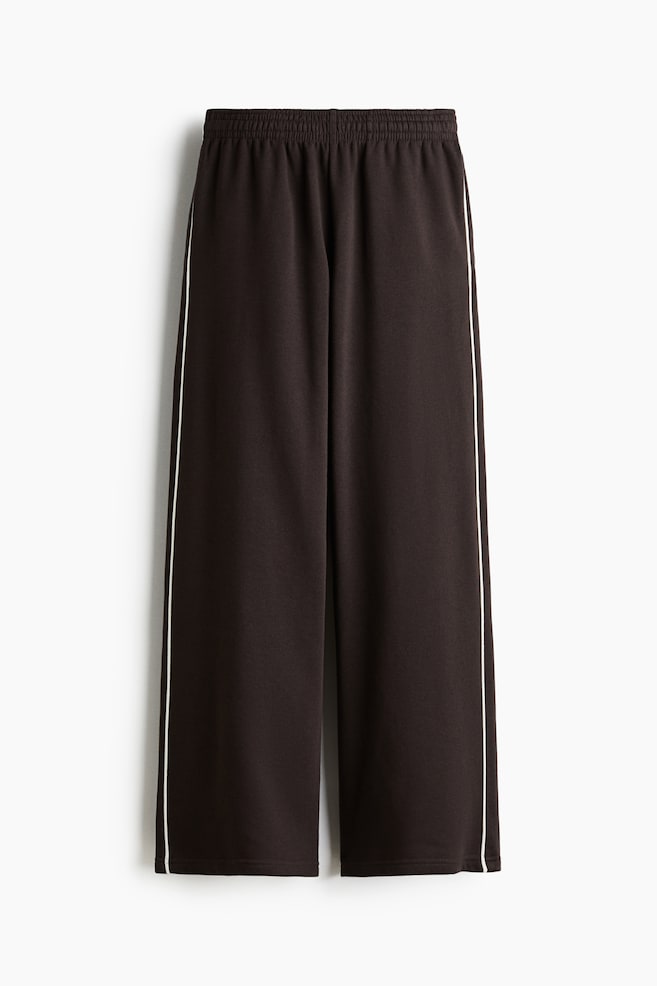 Pantaloni tip jogging largi - Maro-închis/Gri-deschis - 1