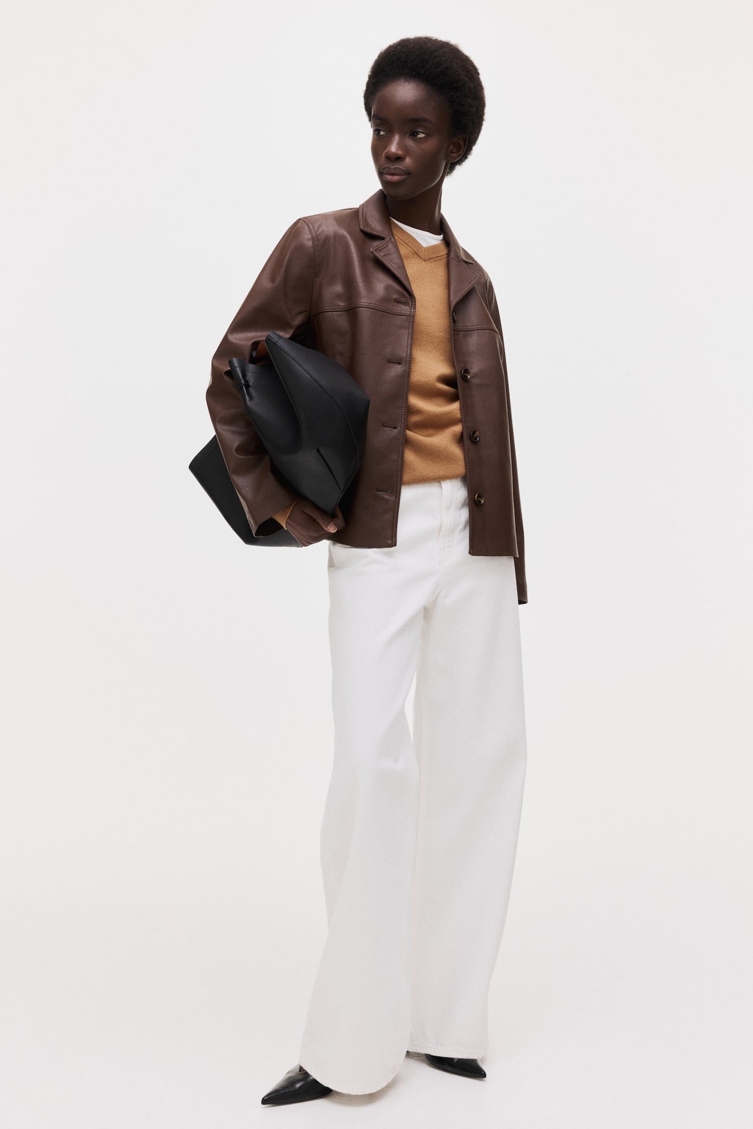 Coated jacket - Dark brown - 1