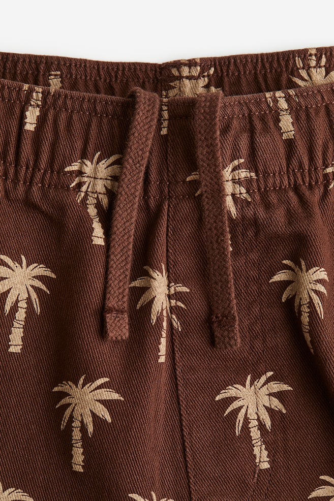 Shorts in cotone Relaxed Fit - Marrone/palme/Bianco/Beige/marrone quadri/Nero - 3