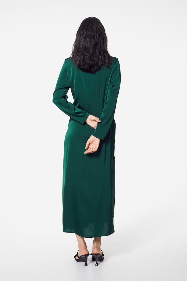 MAMA Knot-detail satin dress - Dark green - 5