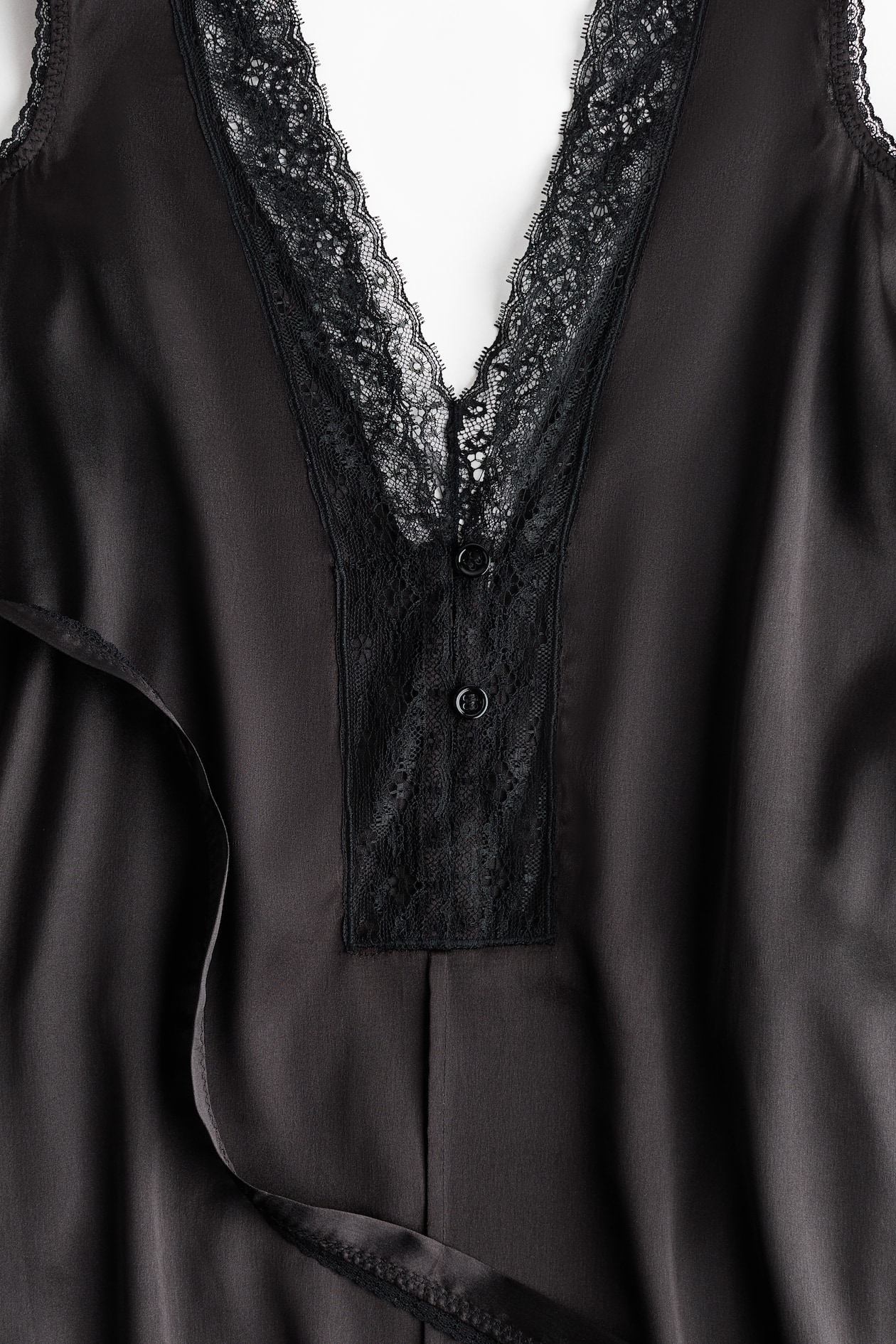 Lace-Trimmed Satin Dress - image 5
