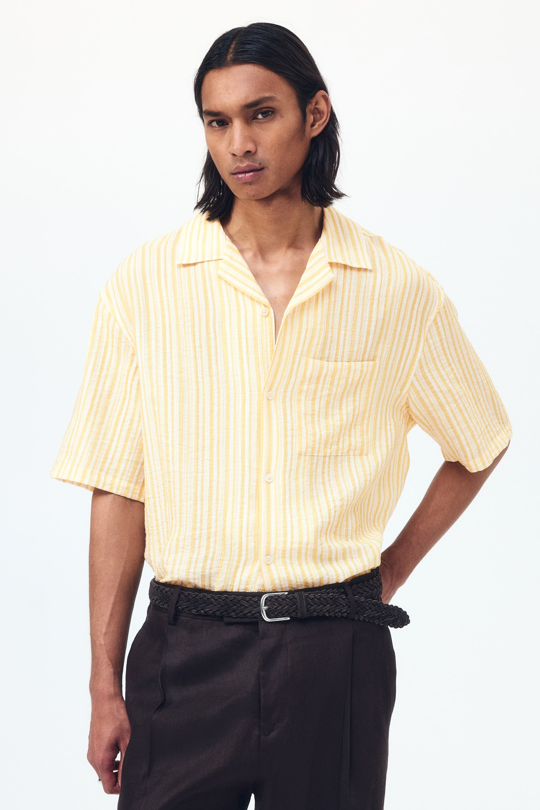 Chemise décontractée à col cubain