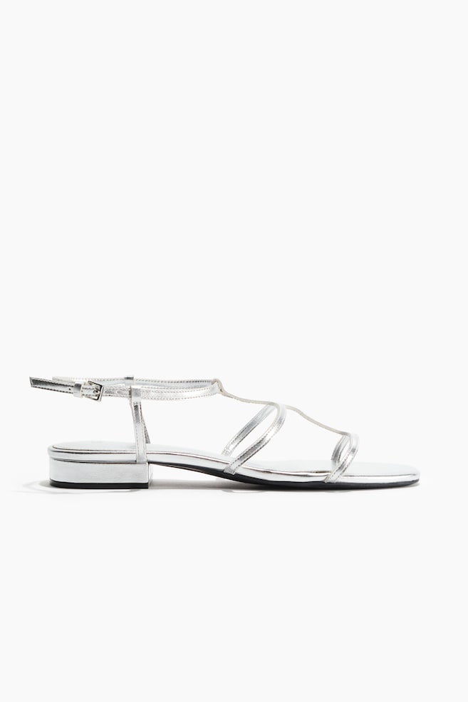Sandales à brides fines - Argenté/Beige - 1