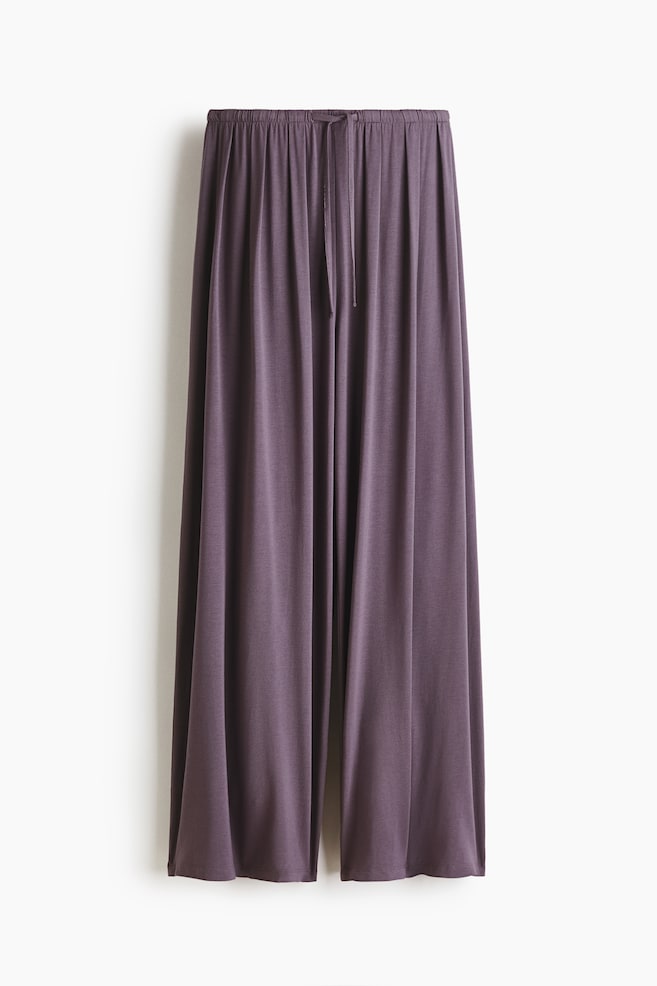 Pantalón de punto con cordón de ajuste - Violeta empolvado/Negro/Gris oscuro/Marrón oscuro/Azul marino - 1