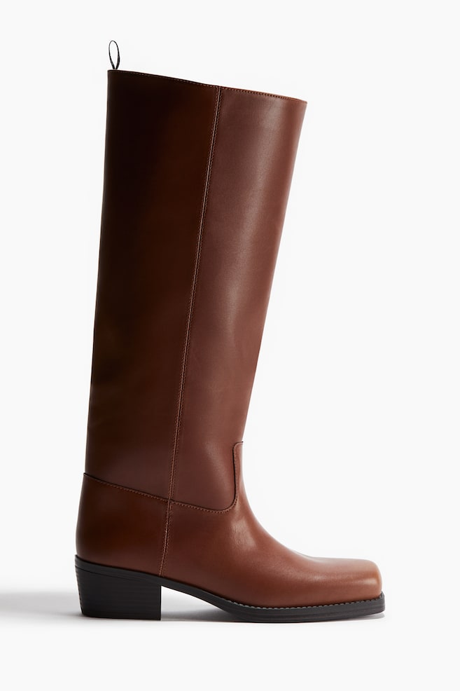 Bottes de style motard - Marron - 1