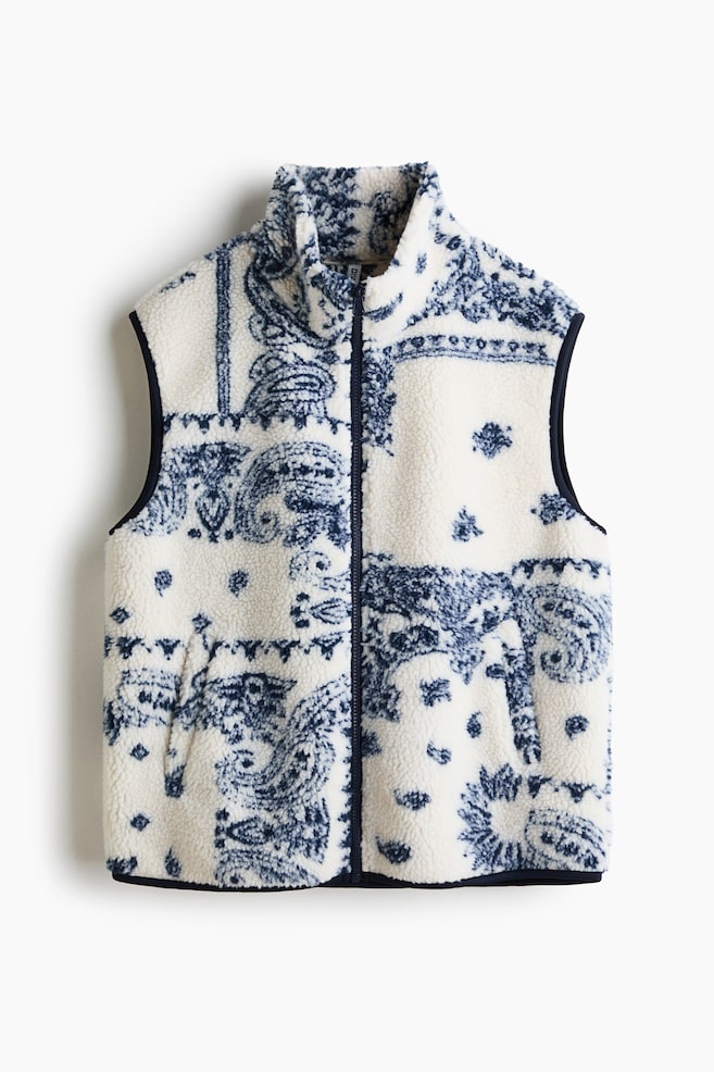 Chaleco en tejido polar - Crema/Diseño paisley - 1