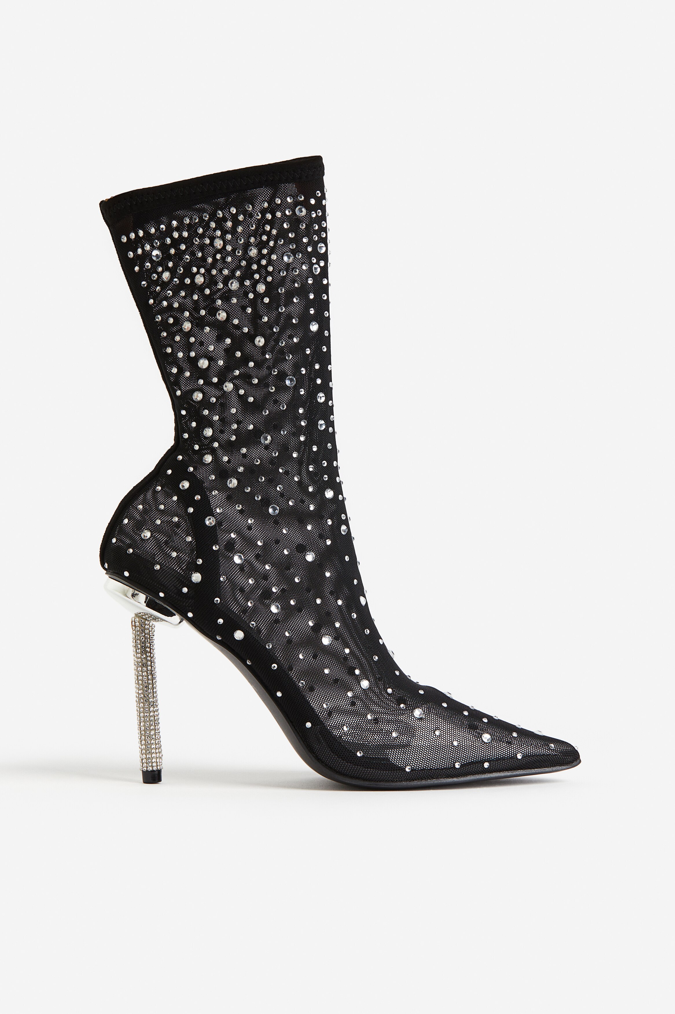 Vip Mesh-stiefel Mit Absatz - Schwarzes Mesh - Ladies | H&M DE
