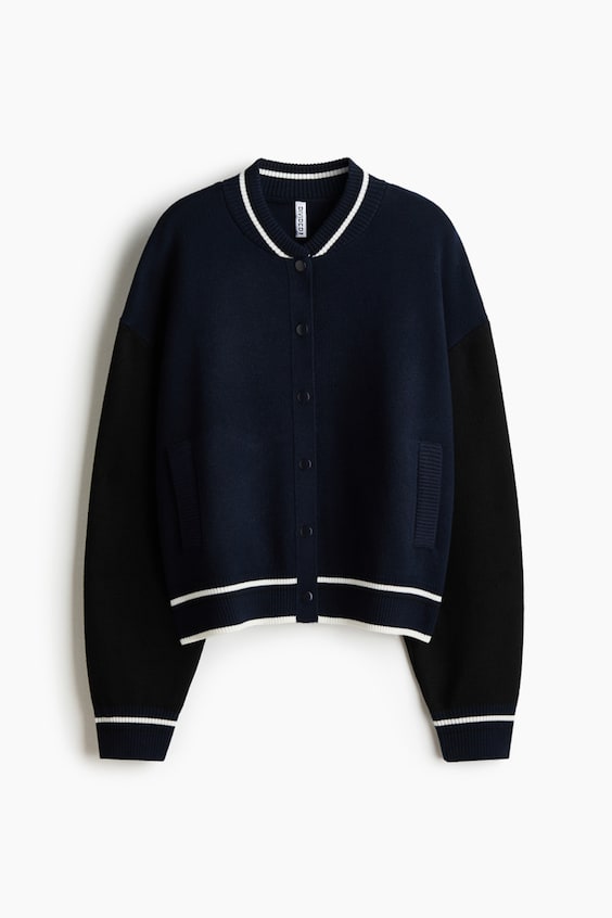 Женские куртки H&M Knit Baseball Jacket