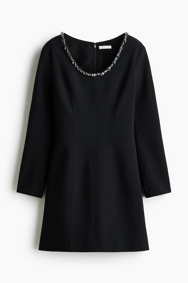 Robe ornée de strass - Noir - 1