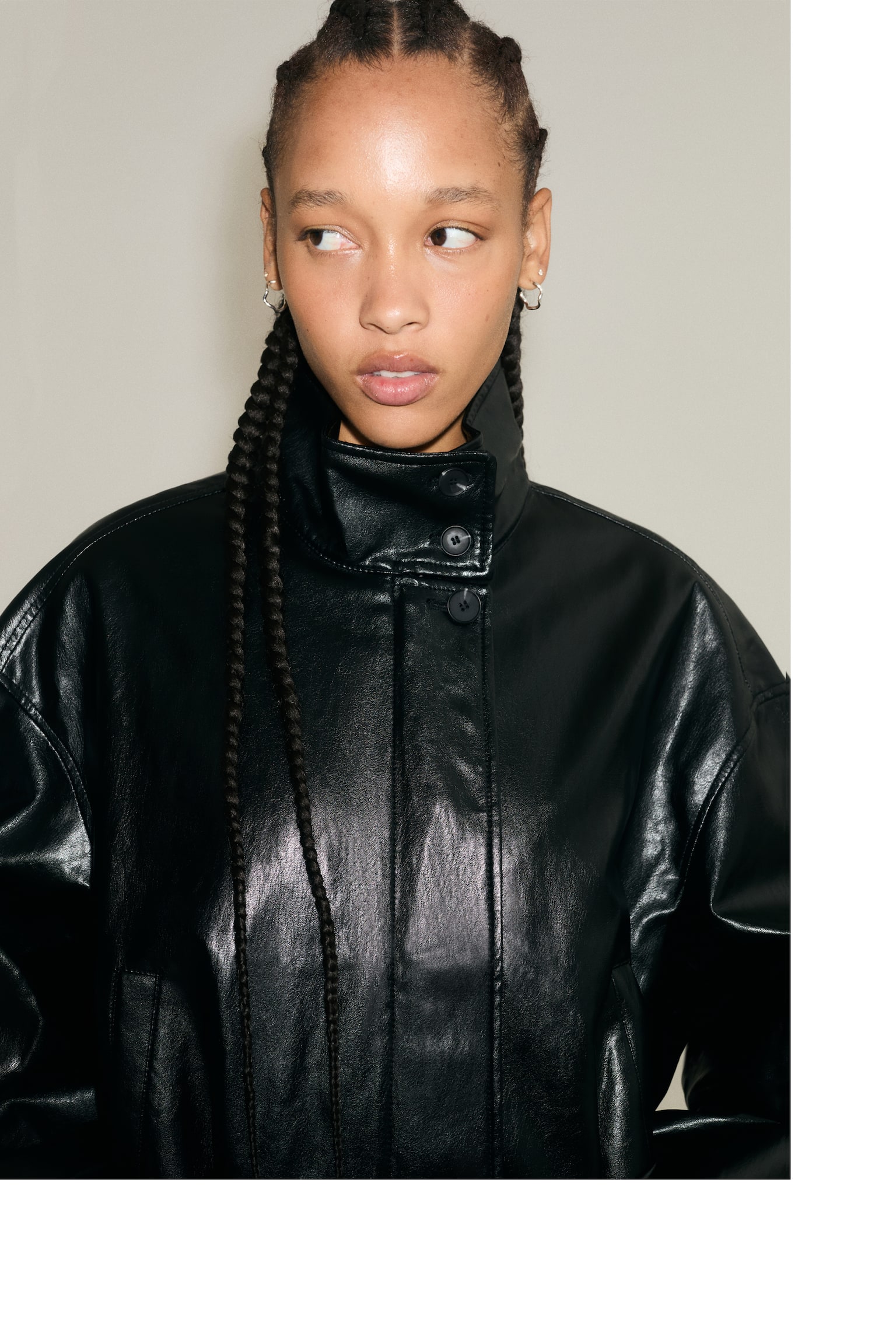 Женская куртка H&M Coated Drawstring, цвет: Чёрный — фото 4