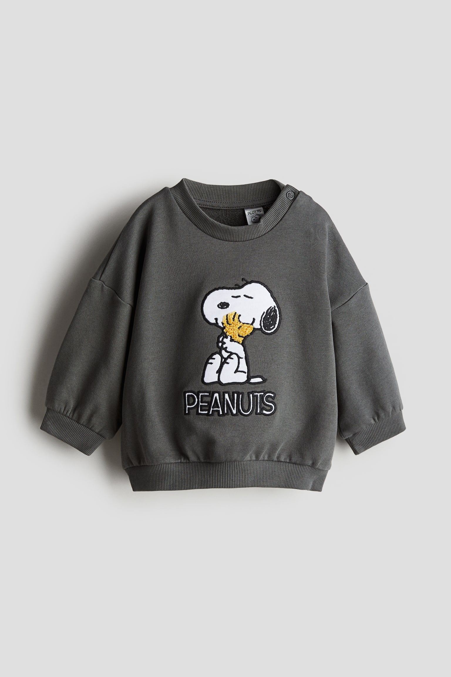 Motif-detail sweatshirt - Dark grey/Snoopy/Light grey/Hello Kitty/Beige/Winnie the Pooh/Light pink/Miffy - 1