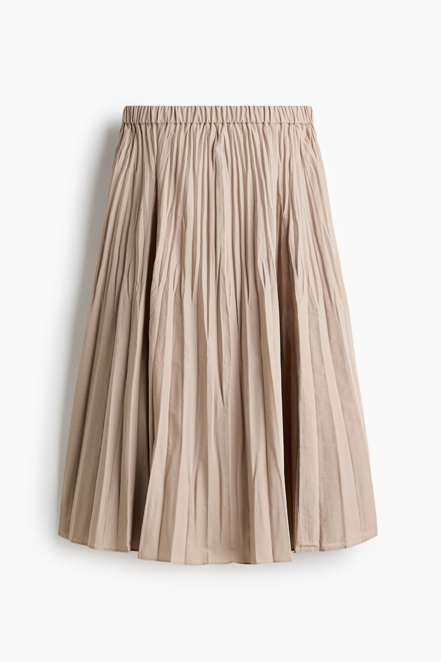 Plissé midi skirt - Beige - 2