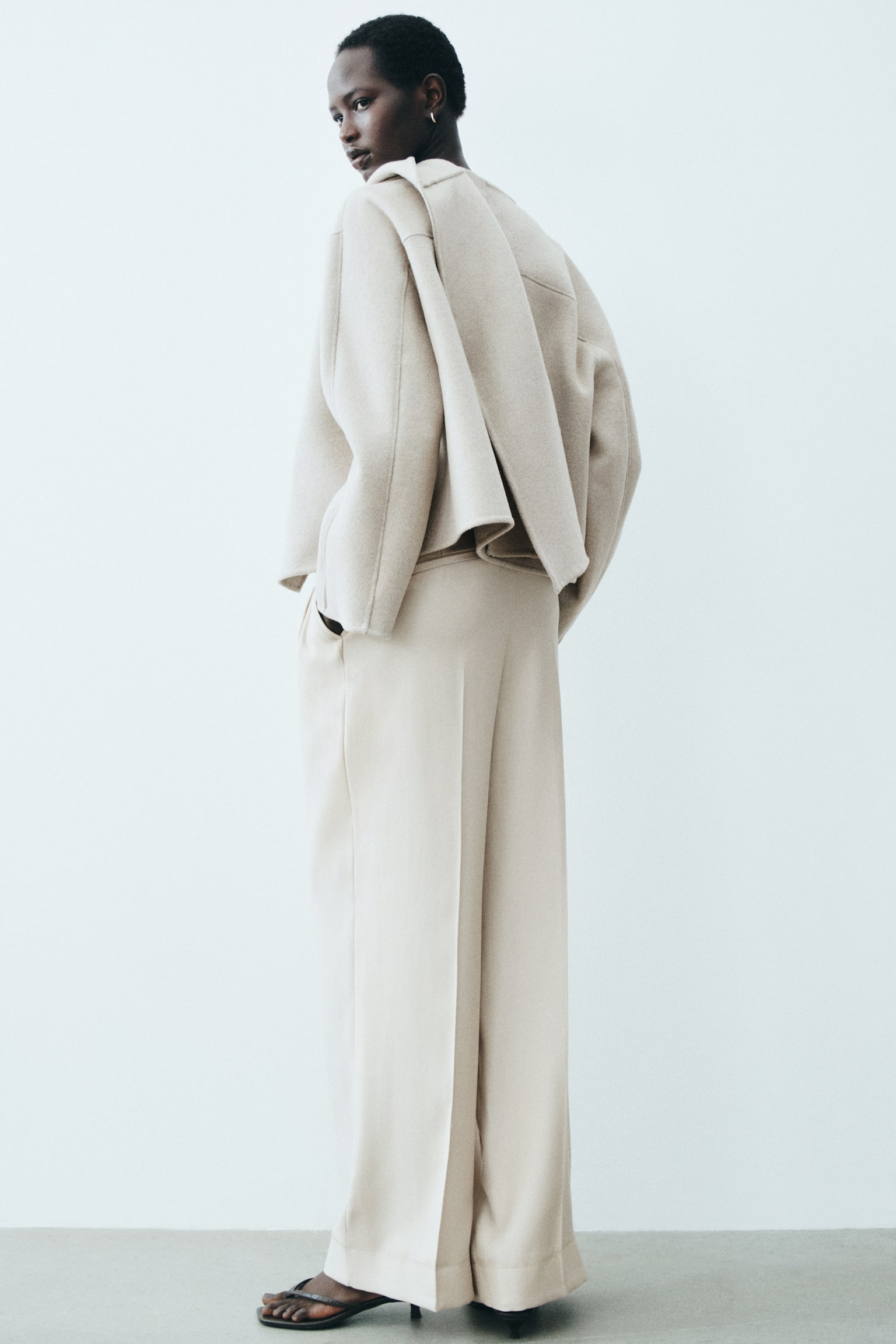 Handmade wool-blend coat - Light greige - 3