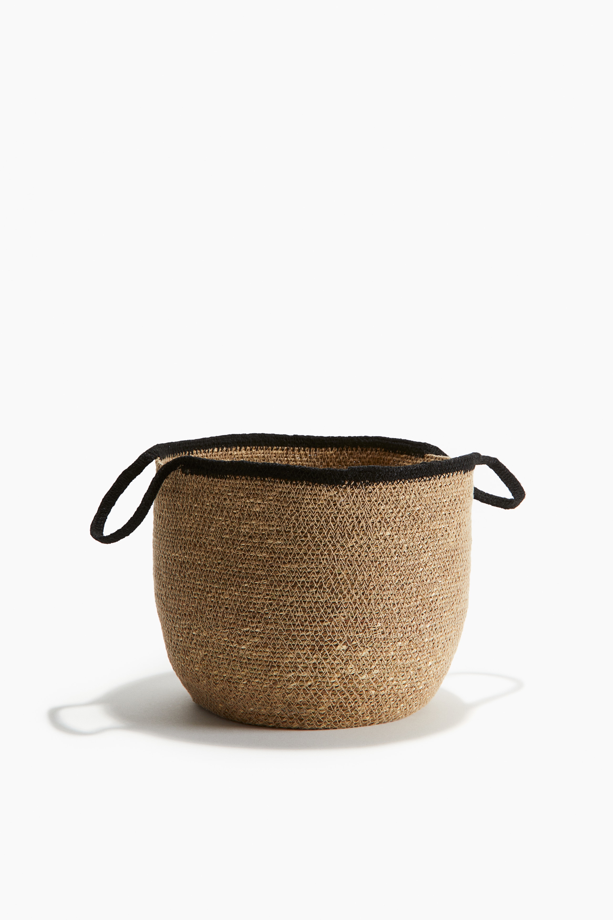 H&M Home  - Panier de rangement rond en jonc de mer - Marron/noir