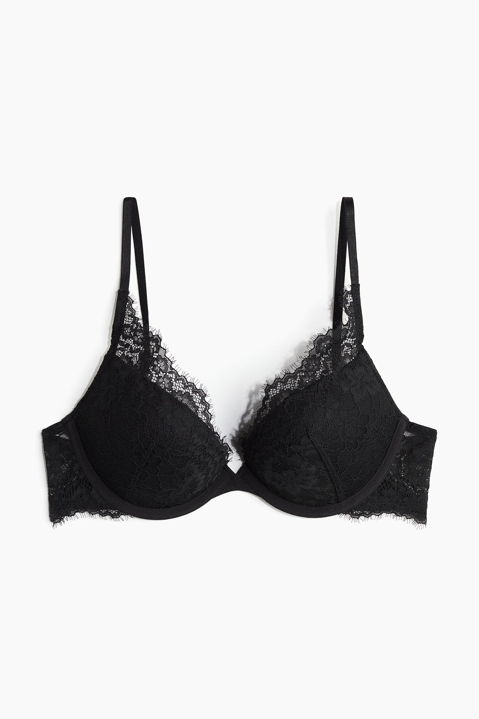 Lace Super Push Up Bra - Black/White - 1