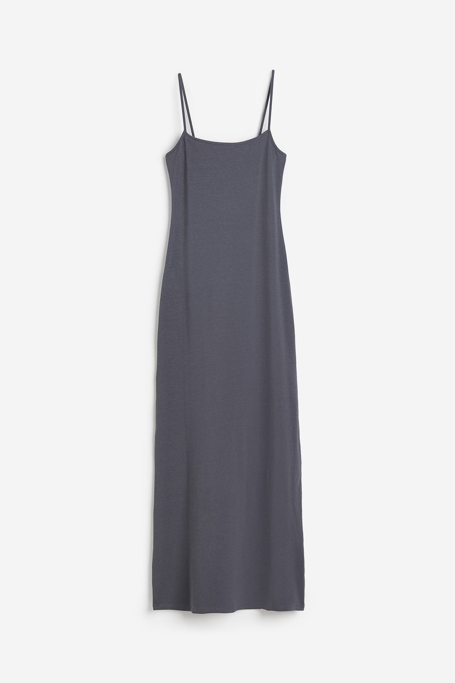 Jersey Bodycon Dress - Dark grey/Light grey marle - 1