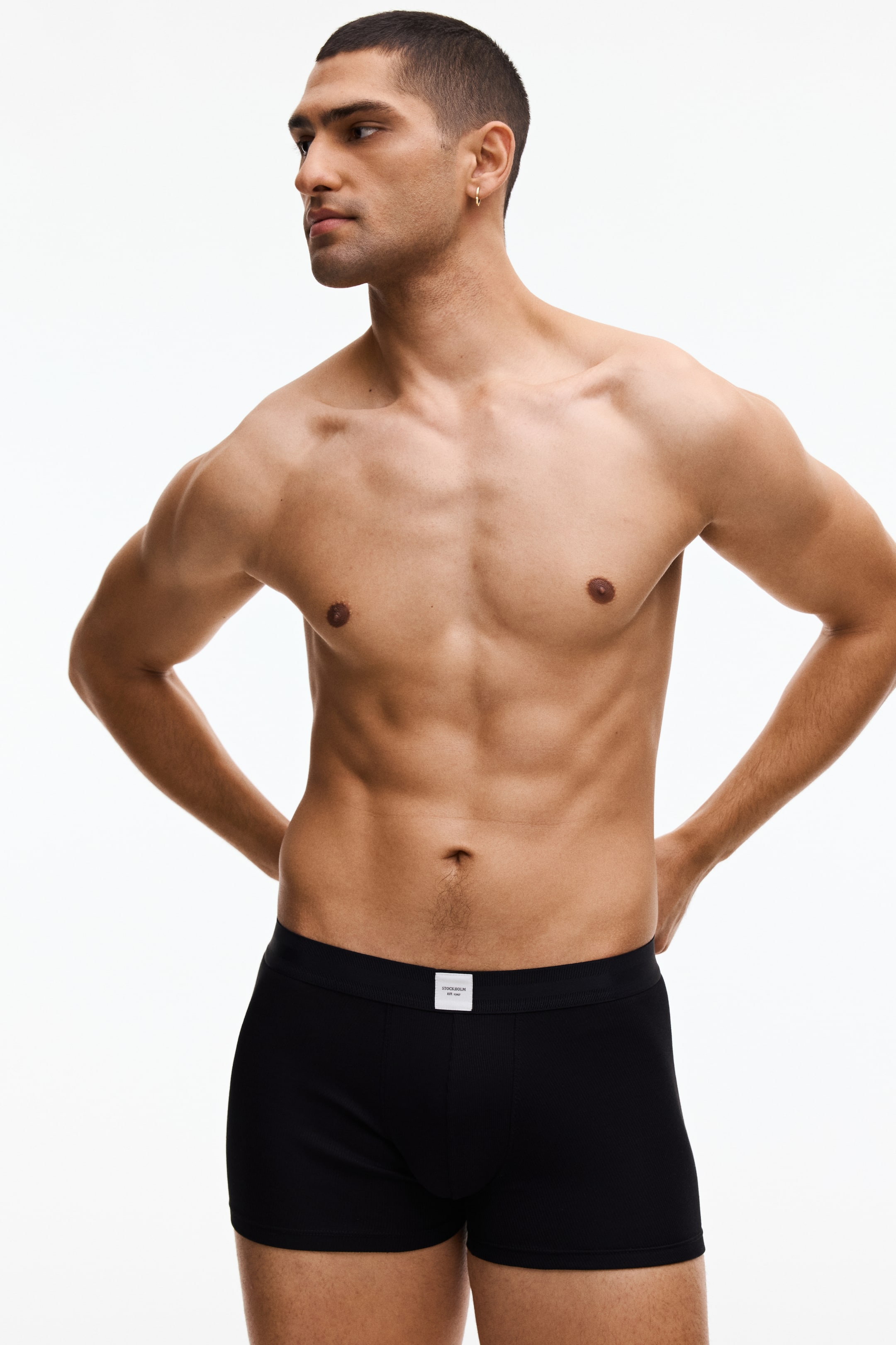 View larger image: 3-pack ribbed short trunks - Dark brown/Beige - Men | H&M 1