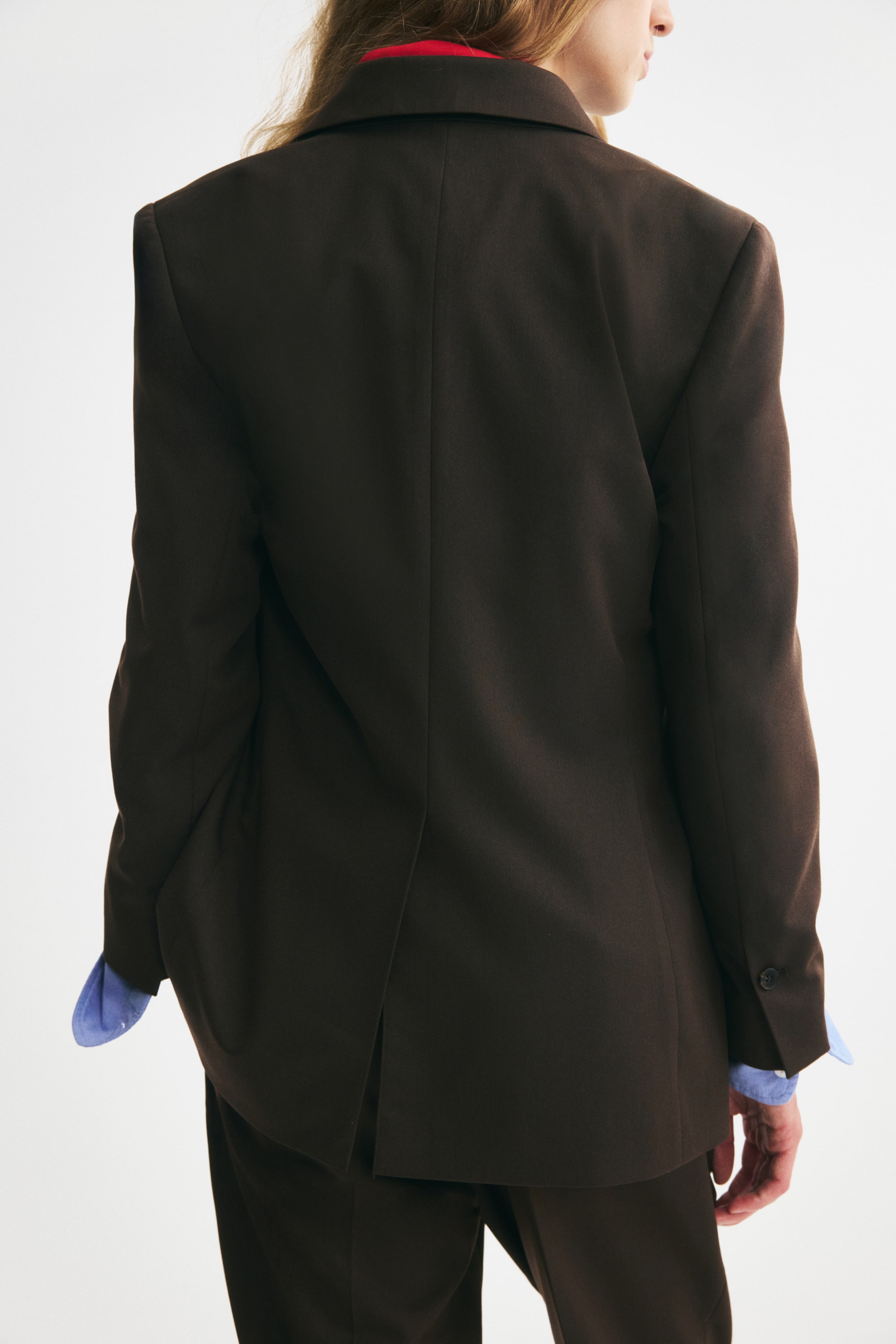 Blazer à fermeture droite en sergé