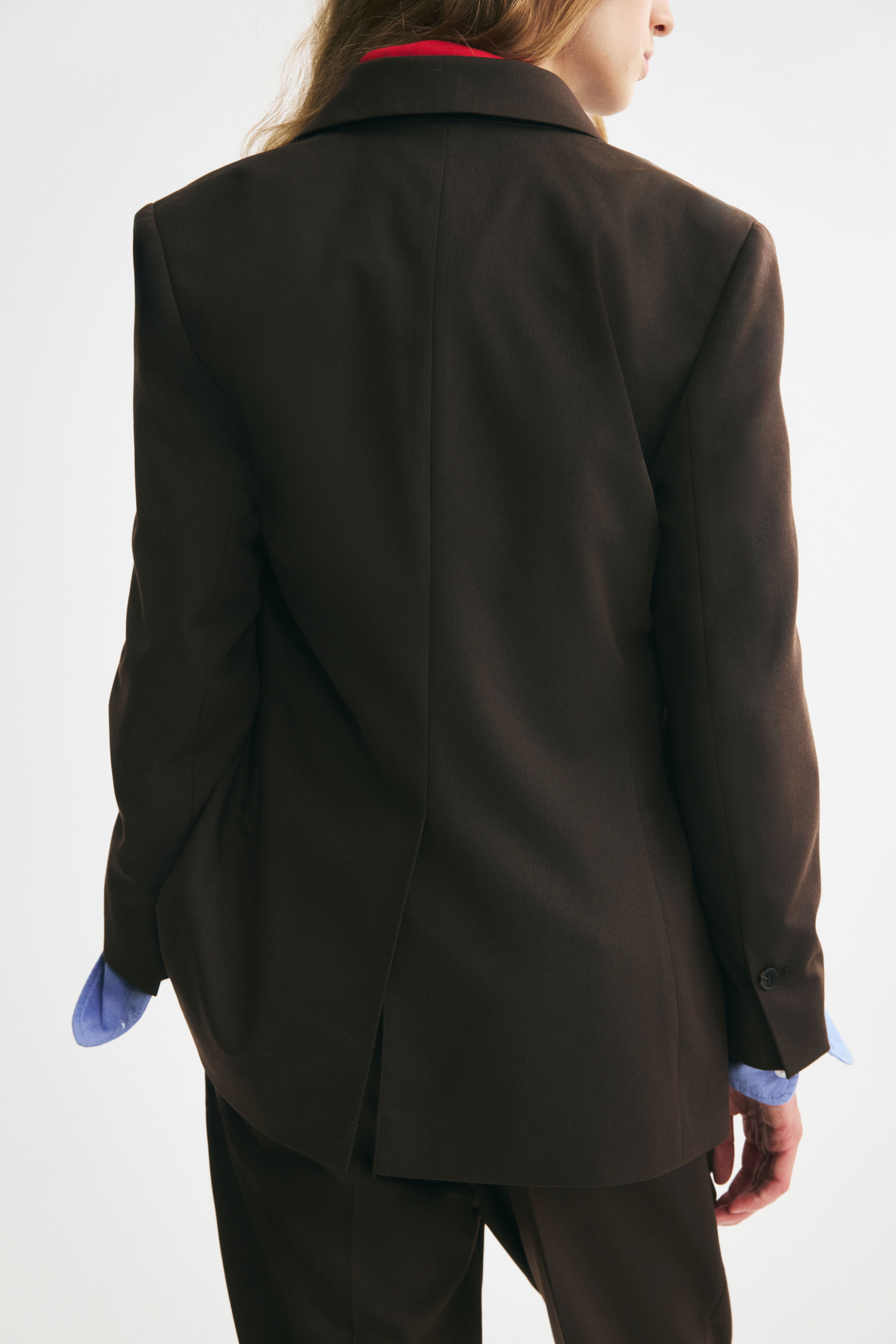 Blazer à fermeture droite en sergé