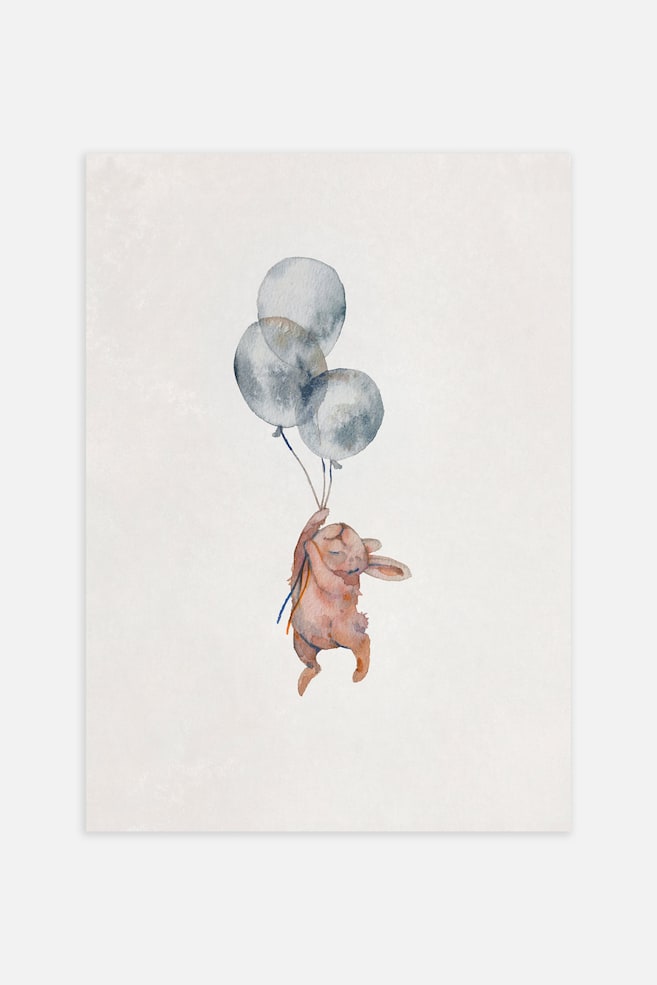 Flying Bunny Poster - Marron/bleu - 1
