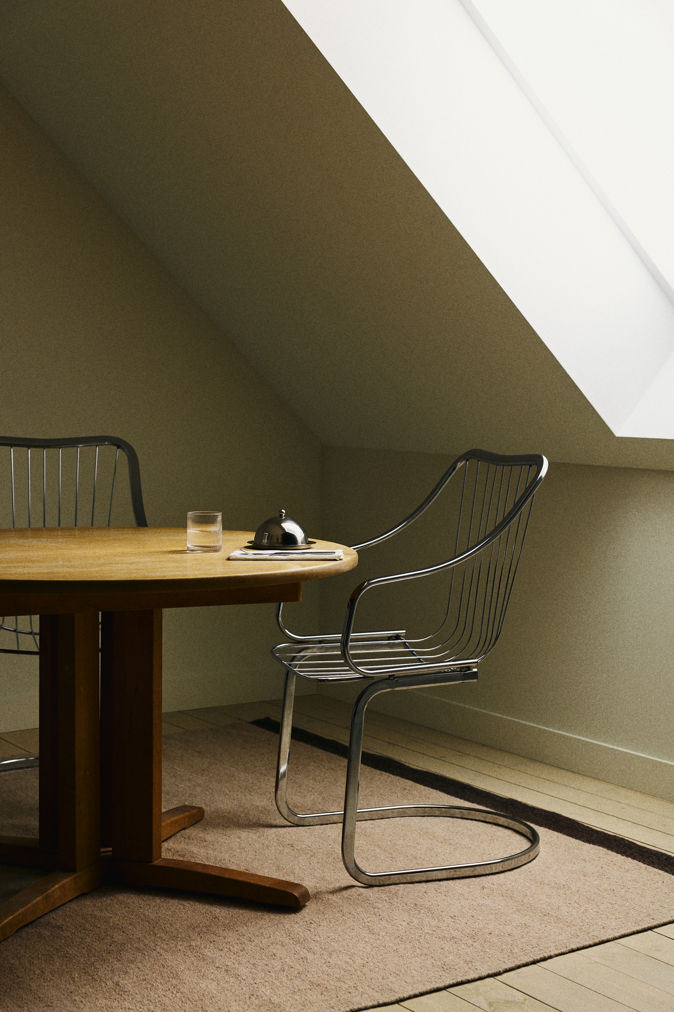 Groot tapijt van wolmix - Beige