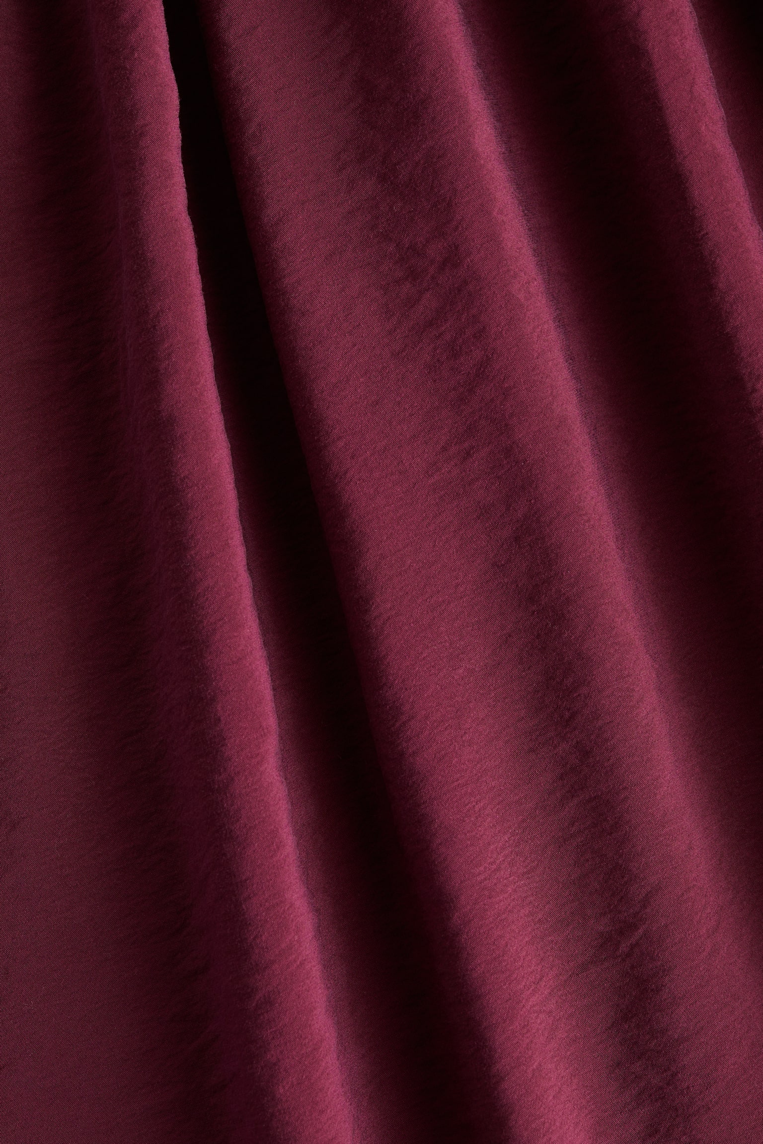 縮褶胸衣細肩帶洋裝 - 酒紅色 - 4