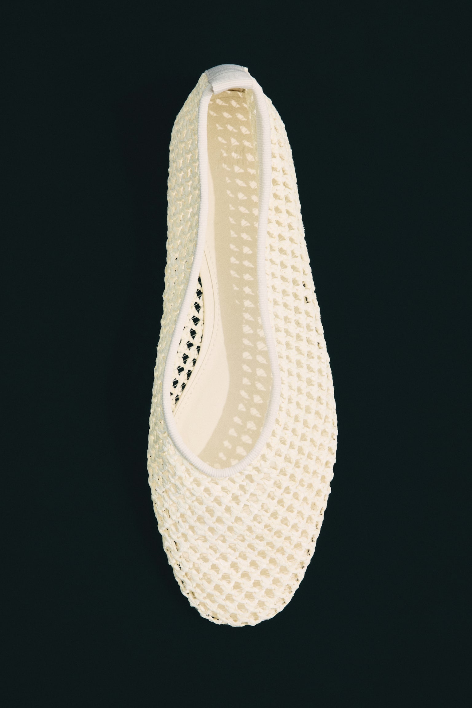 Плетені балетки - Кремовий/Темно-коричневий/Чорний - 1