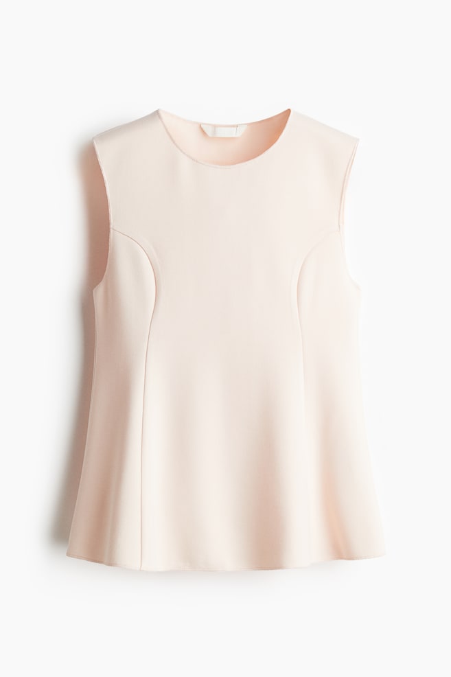 Interlock peplum vest top - Powder pink/Pale yellow - 1