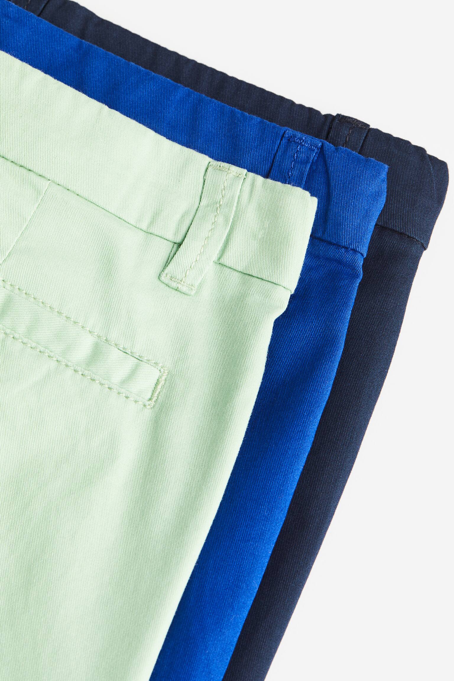 3-pack Chino Shorts - Light green/Bright blue - 3