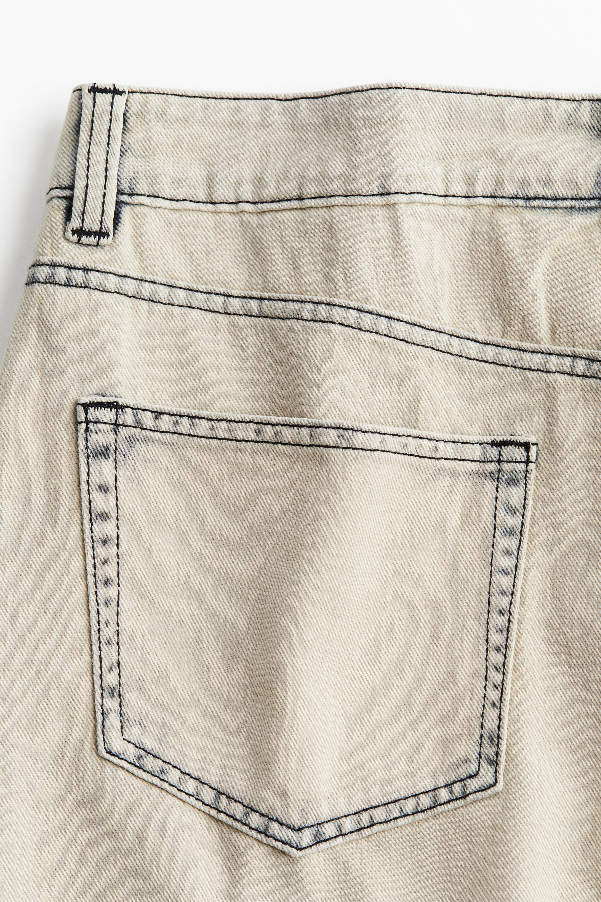 Knee-length twill skirt