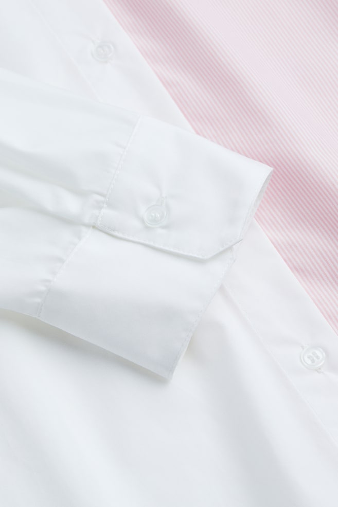 Oversized skjorte i poplin - Lys rosa/Hvid/Sort/Lyseblå/Stribet/Lys rosa/Stribet/dc/dc/dc - 3