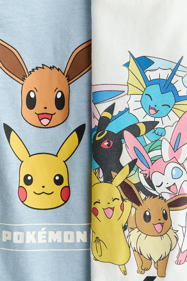 2-pack T-shirts-Light blue/Pokémon - 2