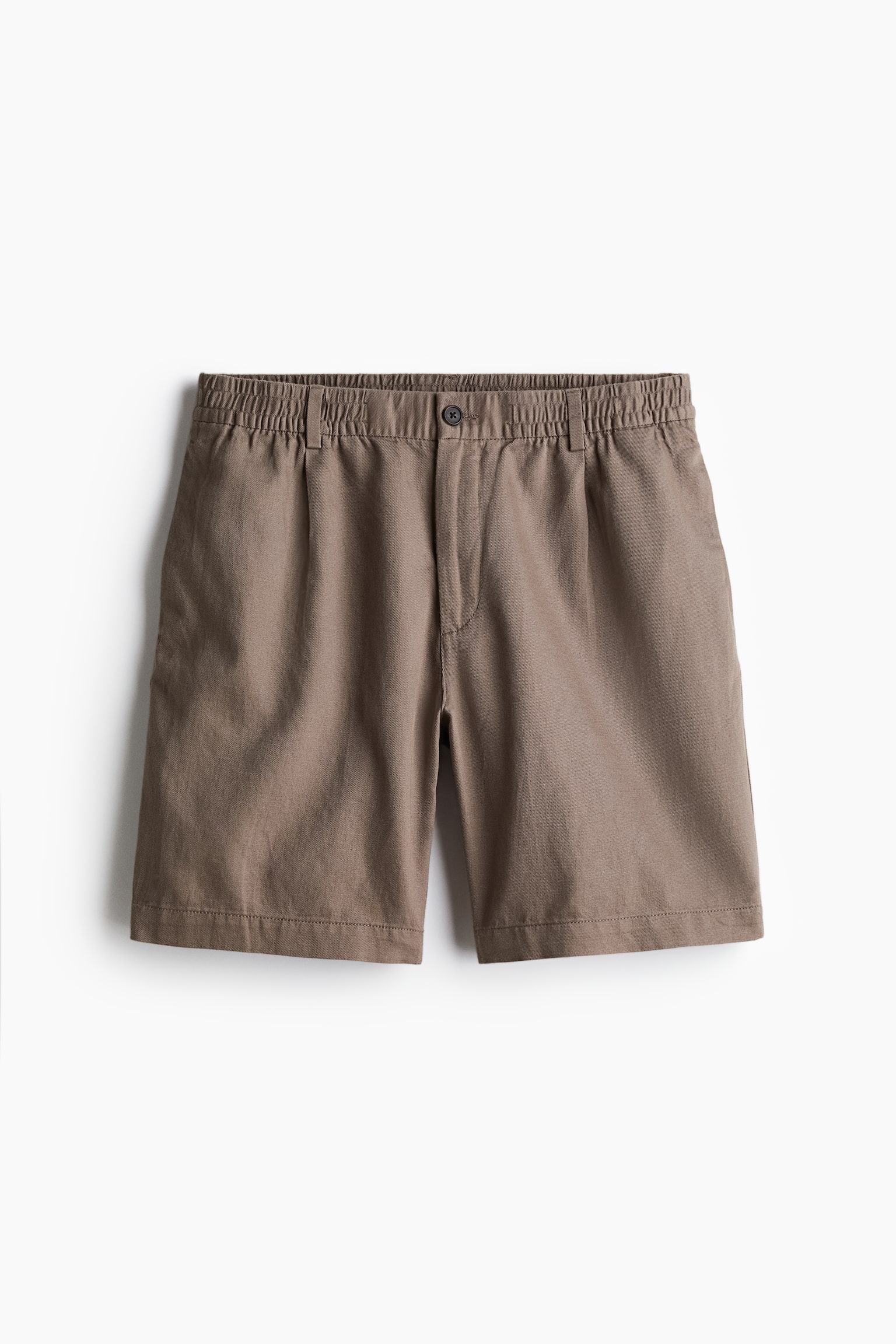 Relaxed Fit Linen-blend shorts - Dark beige/Black/White - 2