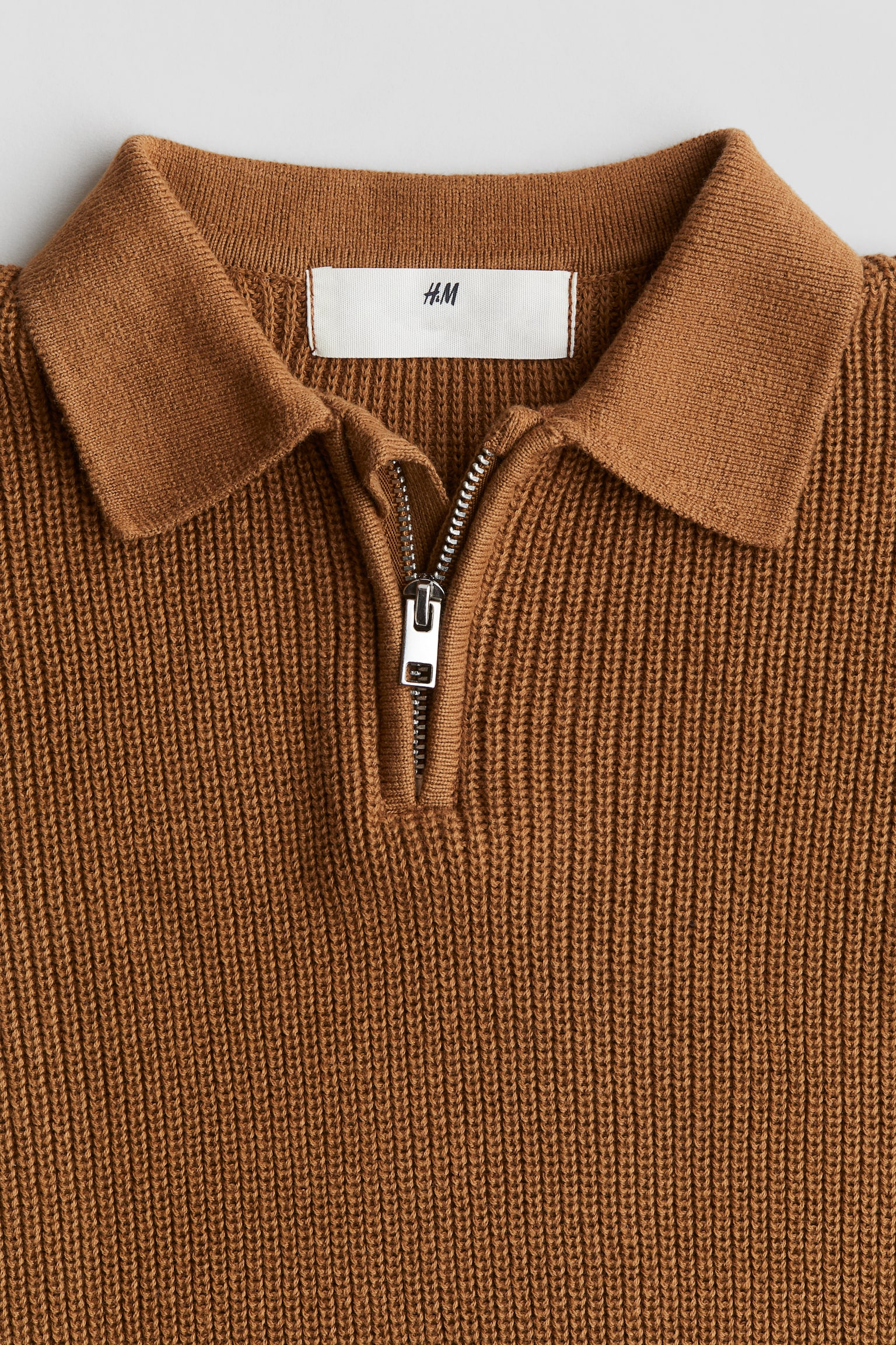 Zip-top polo jumper - Brown/Dark blue/Navy blue - 2