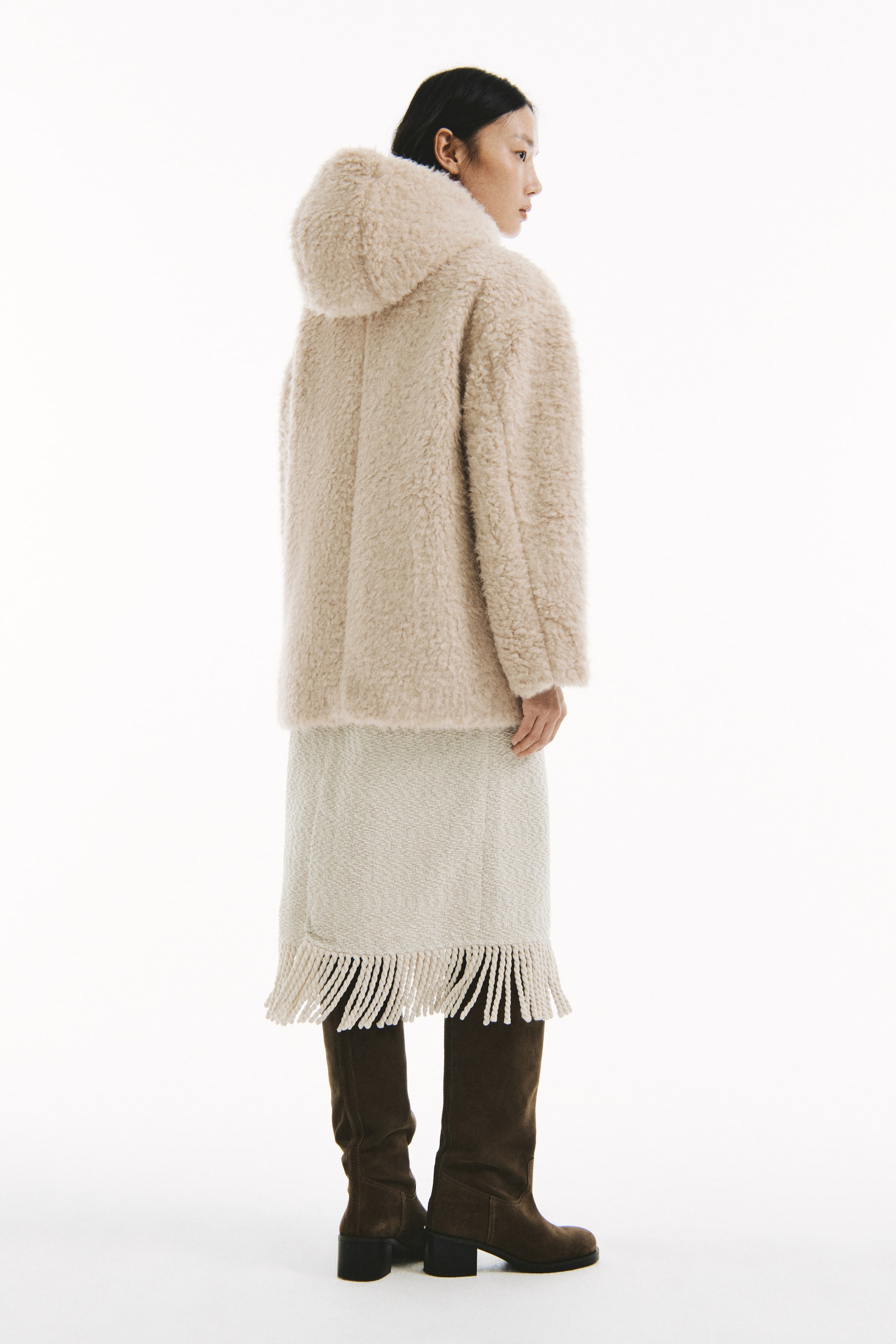 拡大画像を表示: Hooded coat - ライトベージュ - レディース | H&M JP 3