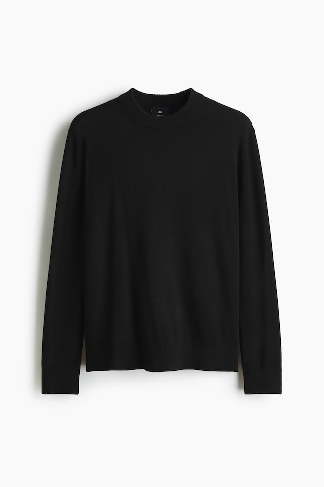 Kaschmirpullover in Regular Fit - Schwarz/Dunkelgrau - 1