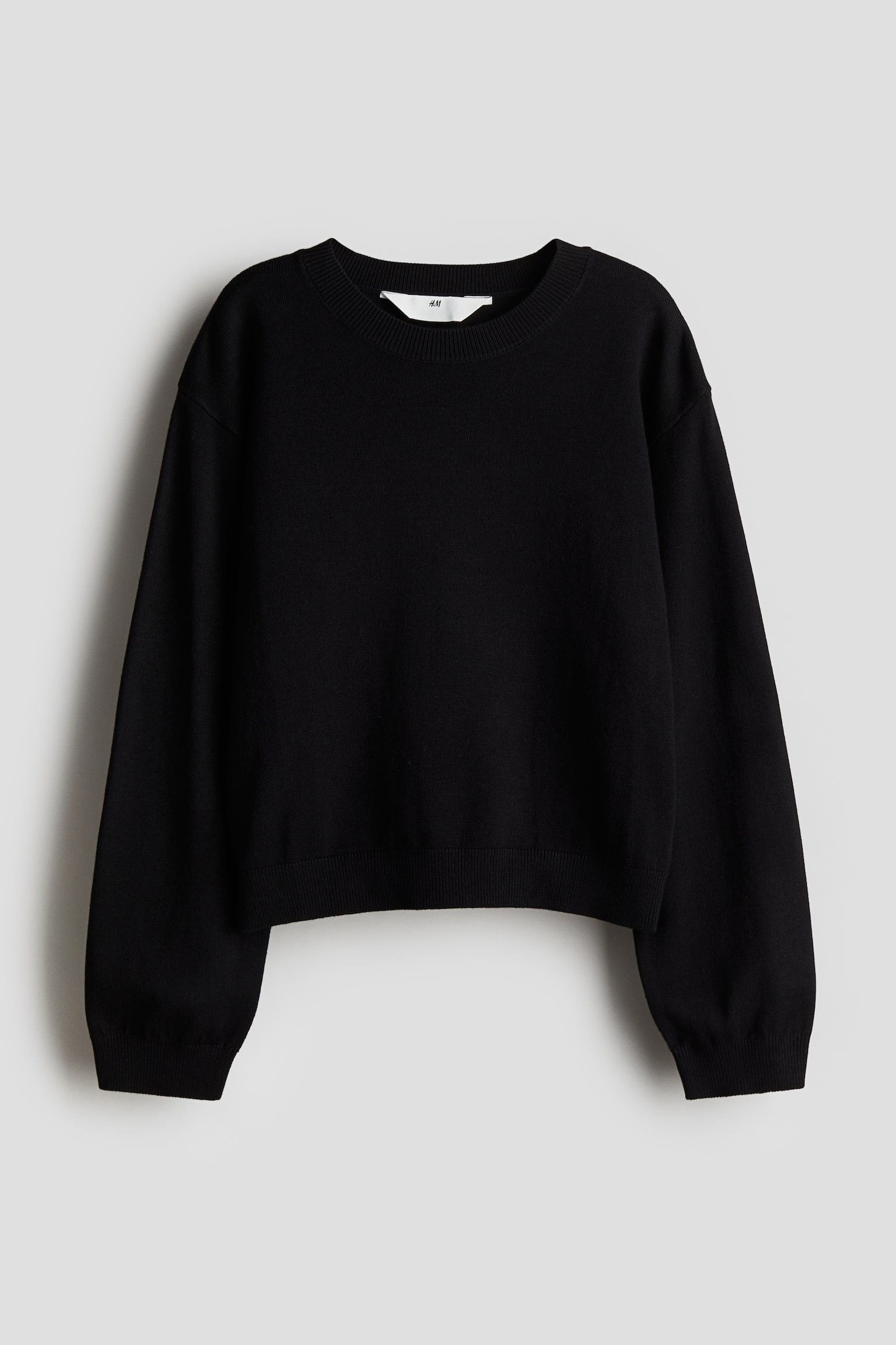 Fine-knit jumper - Black/White - 1