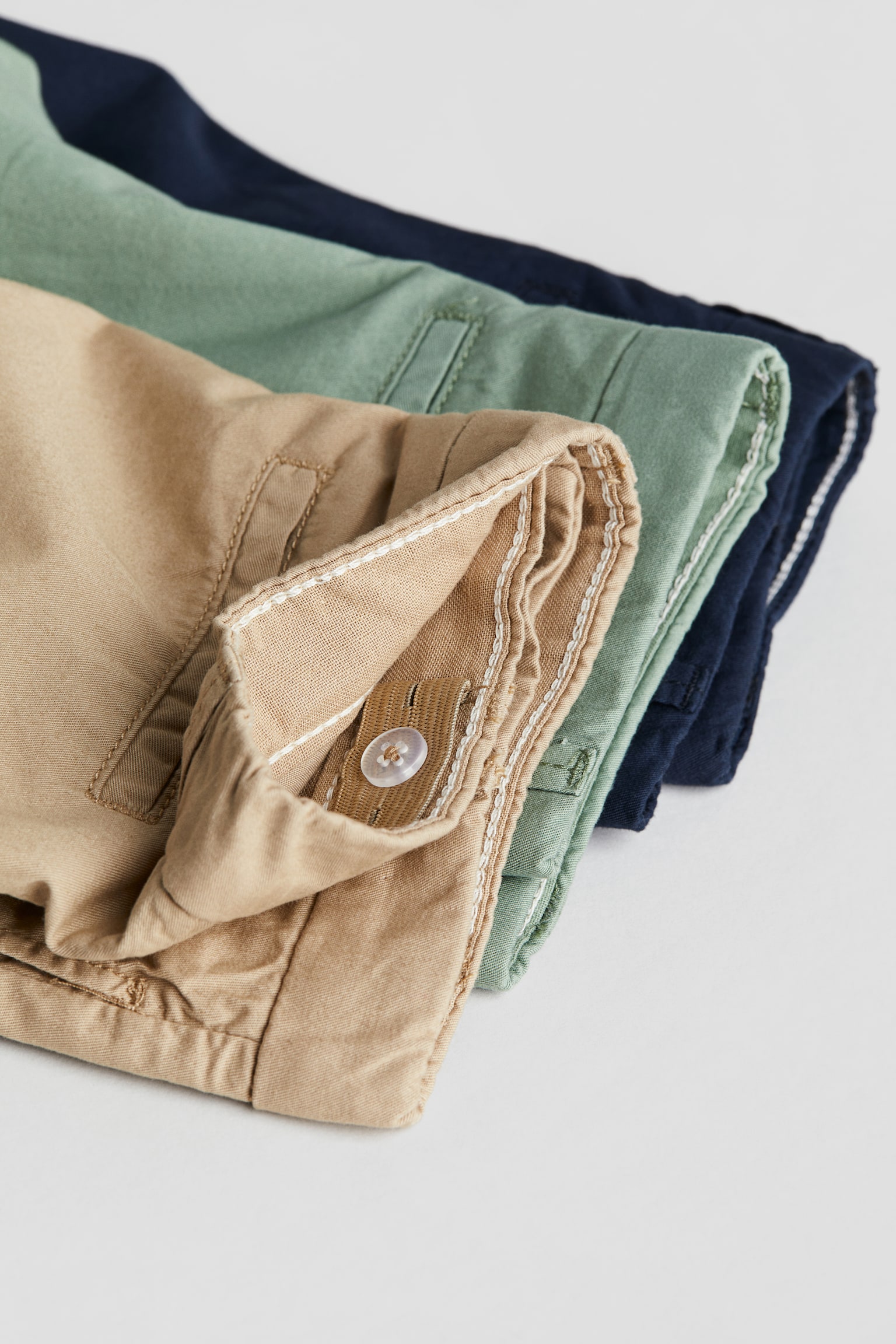 3-pack Cotton Twill Chinos - Beige/Navy blue - 4