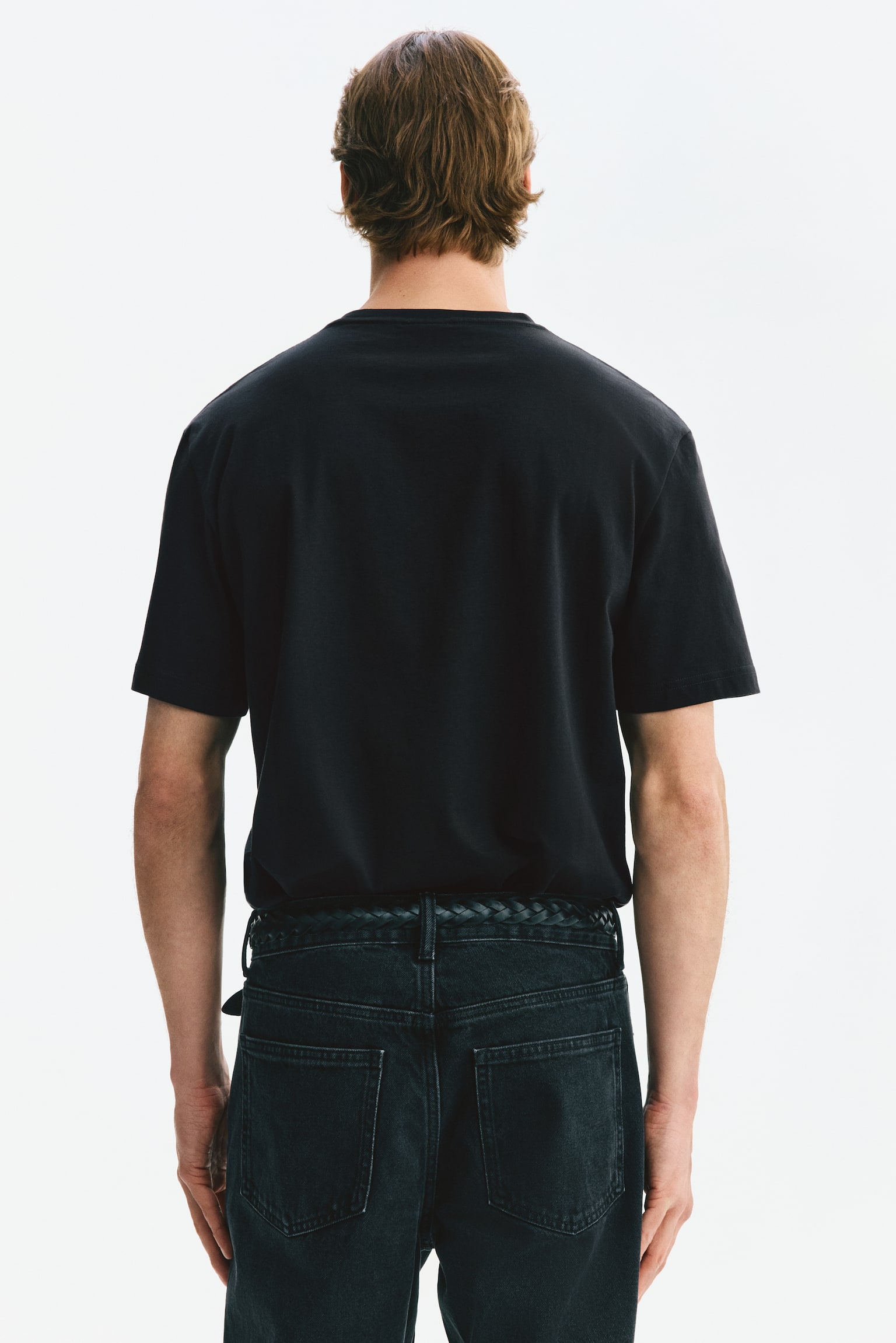 Мужская футболка H&M Regular-Fit Pima Cotton, цвет: Чёрный — фото 5