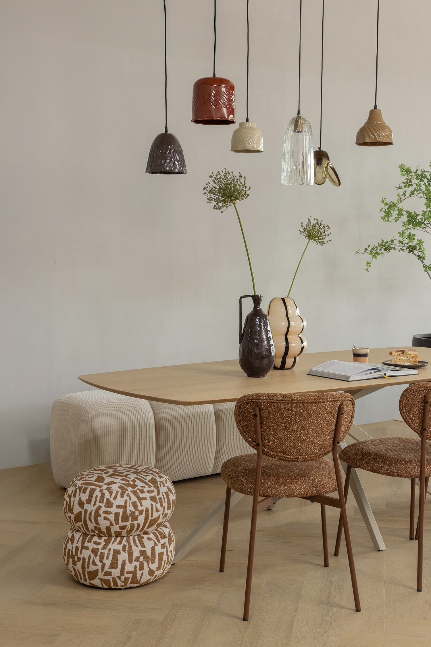 Anic Pouf - Marron/Beige