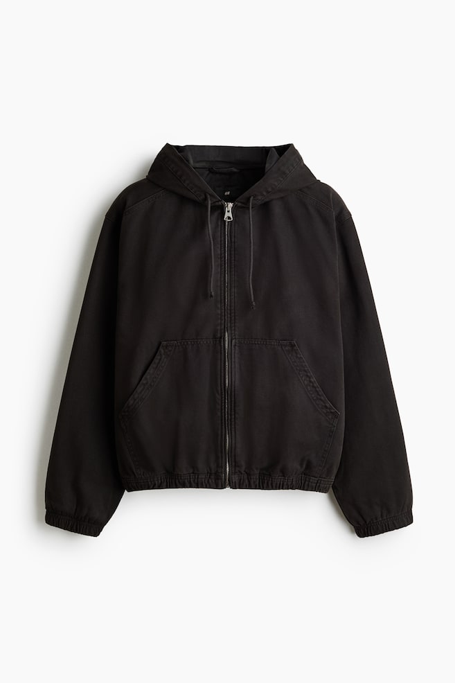 Hooded Workwear Jacket - Dark gray/Dark denim blue/Beige - 1
