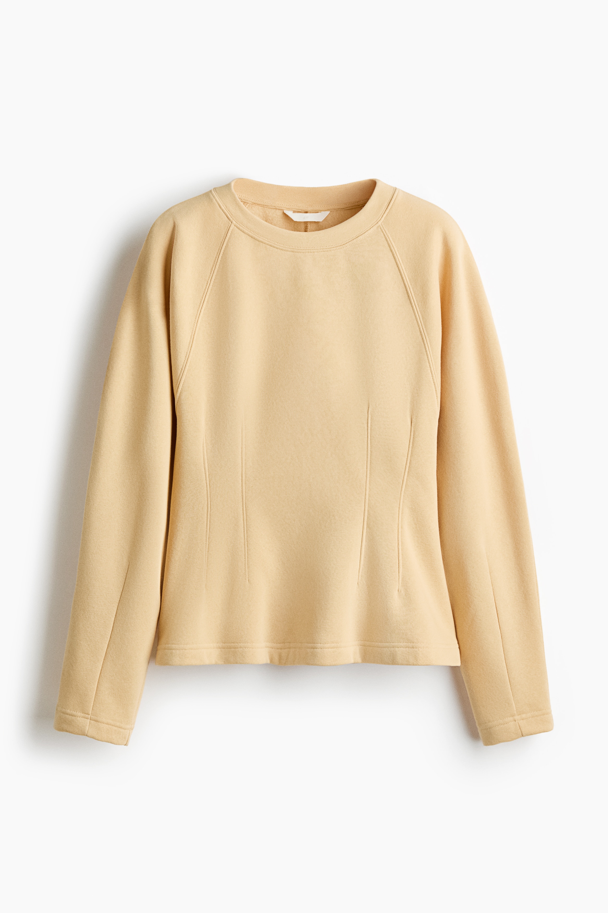 Tapered-Waist Sweatshirt - Beige/Cream/Dark taupe