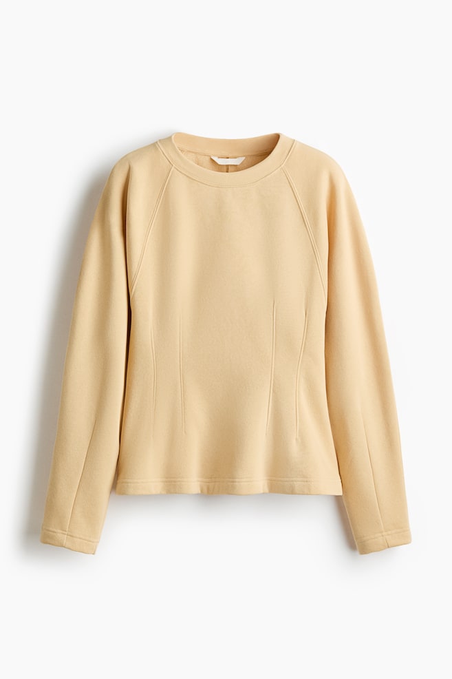 Tailliertes Sweatshirt - Beige/Dunkles Graubraun/Cremefarben - 1